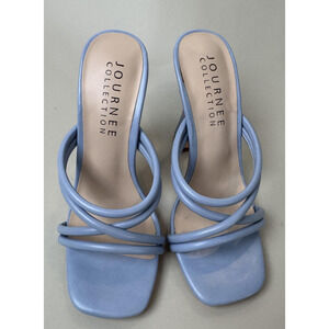 Journee Collection Louise Shoes Womens Size 7.5 Slip On Strappy Heels Sandals